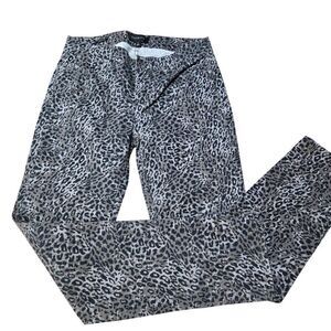 Talbots Signature Leopard Print Slim Pants Womens Size 2 Cotton Blend